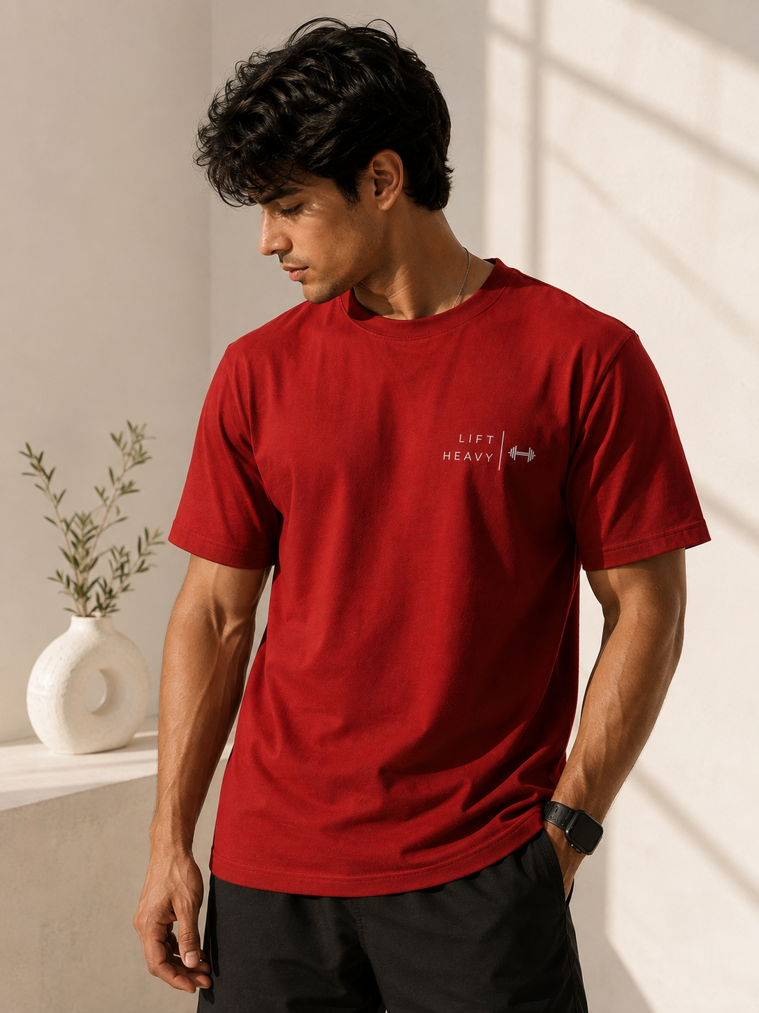 Lift Heavy Embroidered Regular Fit T-Shirt